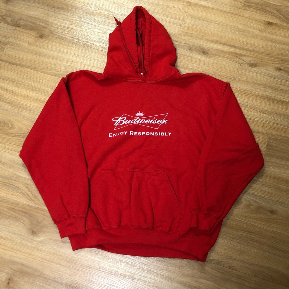 Budweiser Men’s Beer Drinking Hoodie Sweatshirt